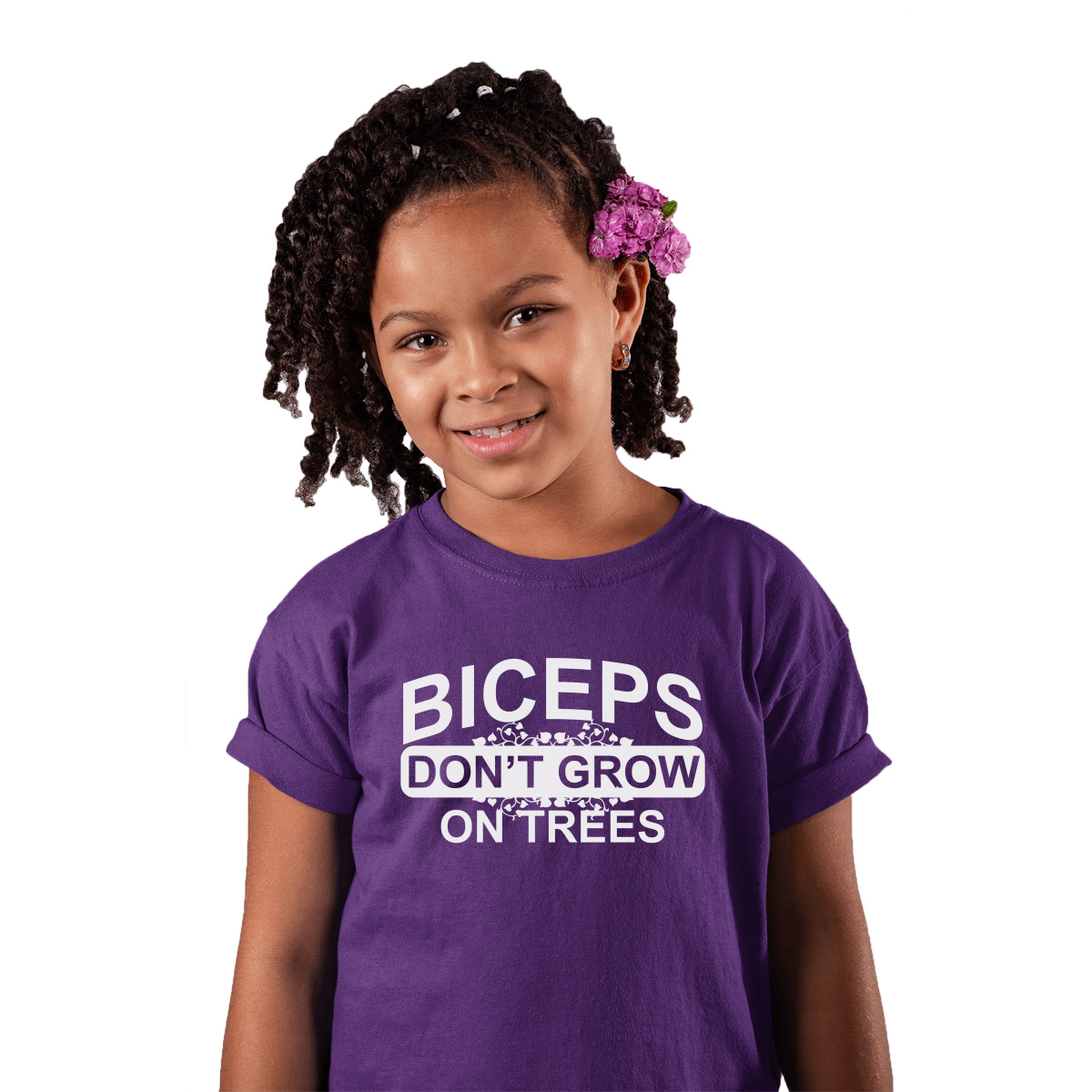 Biceps Don't Grow On Trees  Kids T-shirt | Purple