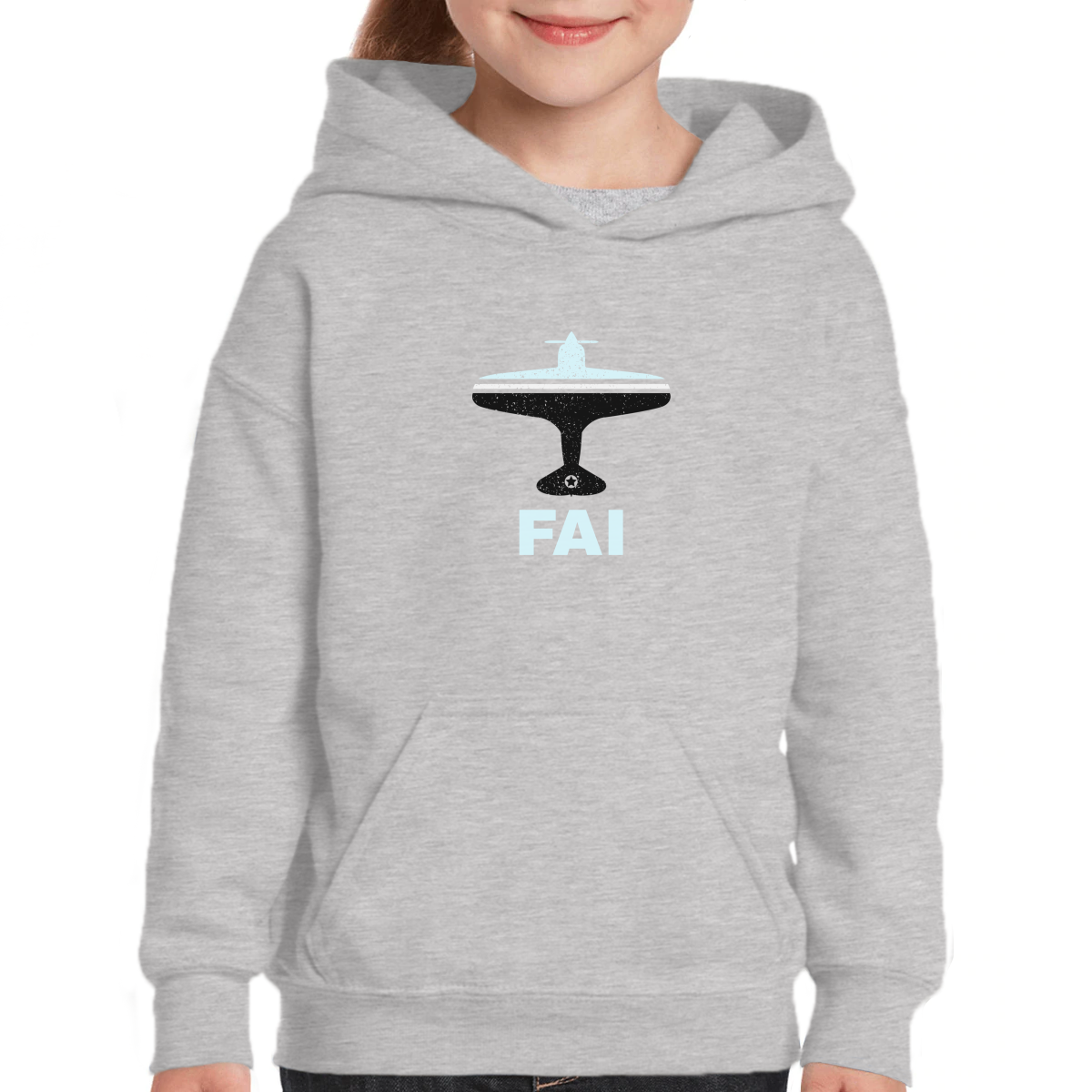 Fly Fairbanks FAI Airport Kids Hoodie | Gray