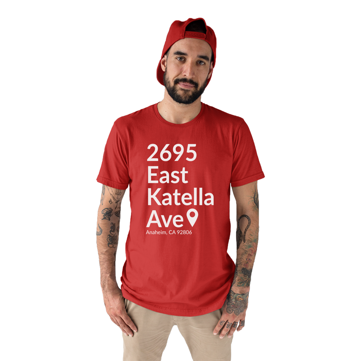Anaheim Hockey Stadium  Men's T-shirt | Red