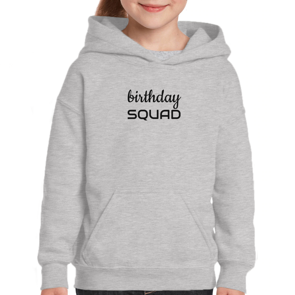 Birthday SQUAD Kids Hoodie | Gray