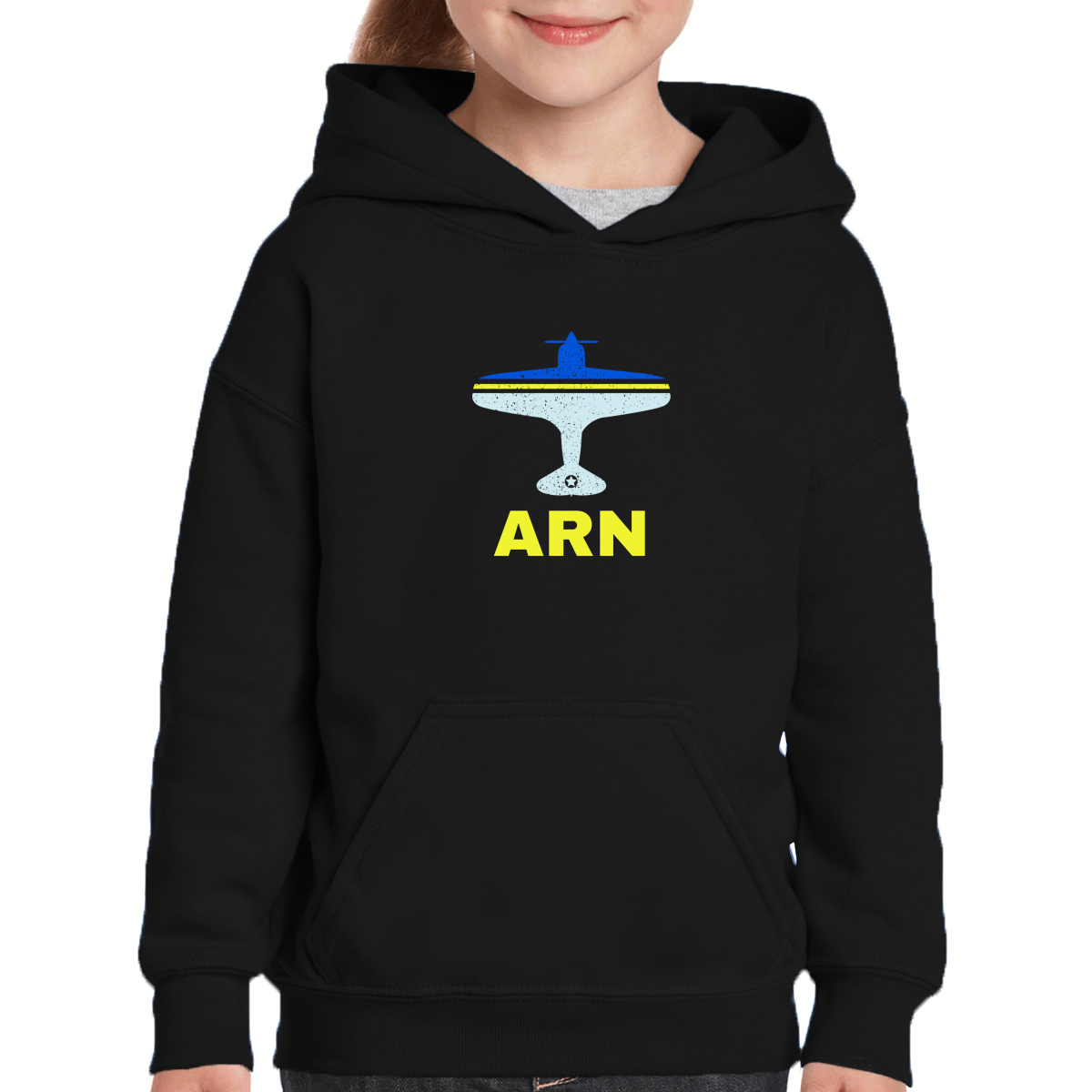 Fly Stockholm ARN Airport  Kids Hoodie | Black