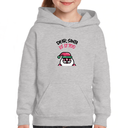 Dear Santa, Is It Too Late to Say Sorry? Kids Hoodie | Gray