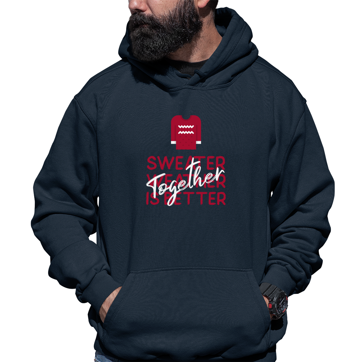 Sweather Weather is Better Together Unisex Hoodie | Navy