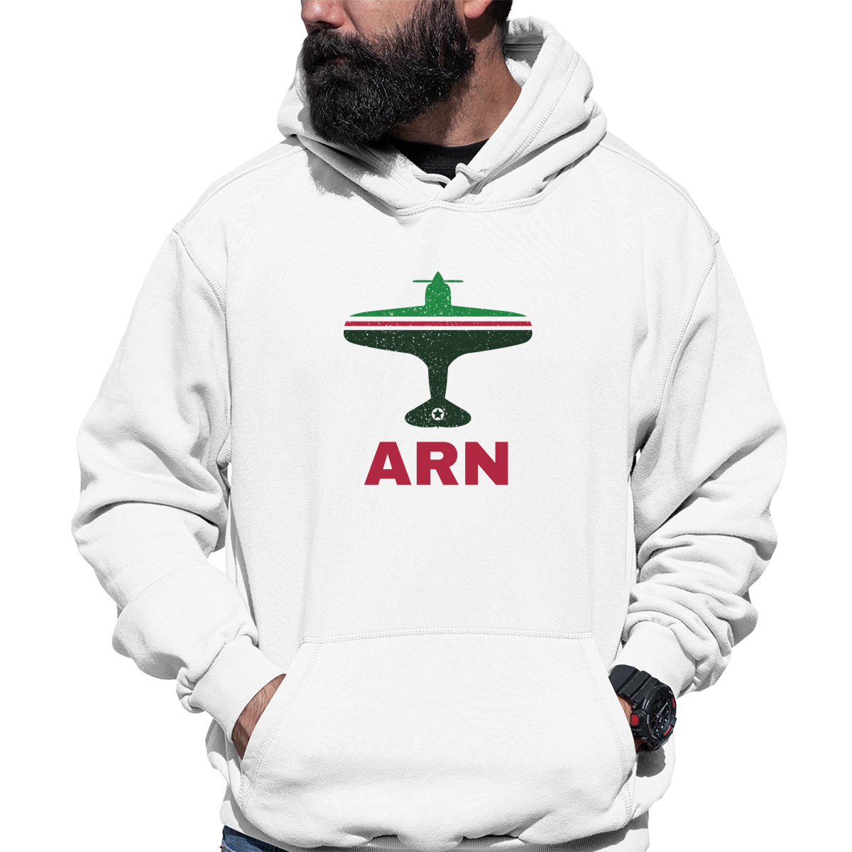 Fly Stockholm ARN Airport  Unisex Hoodie | White