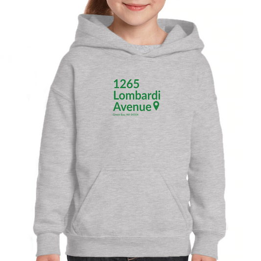 Green Bay Football Stadium Kids Hoodie | Gray