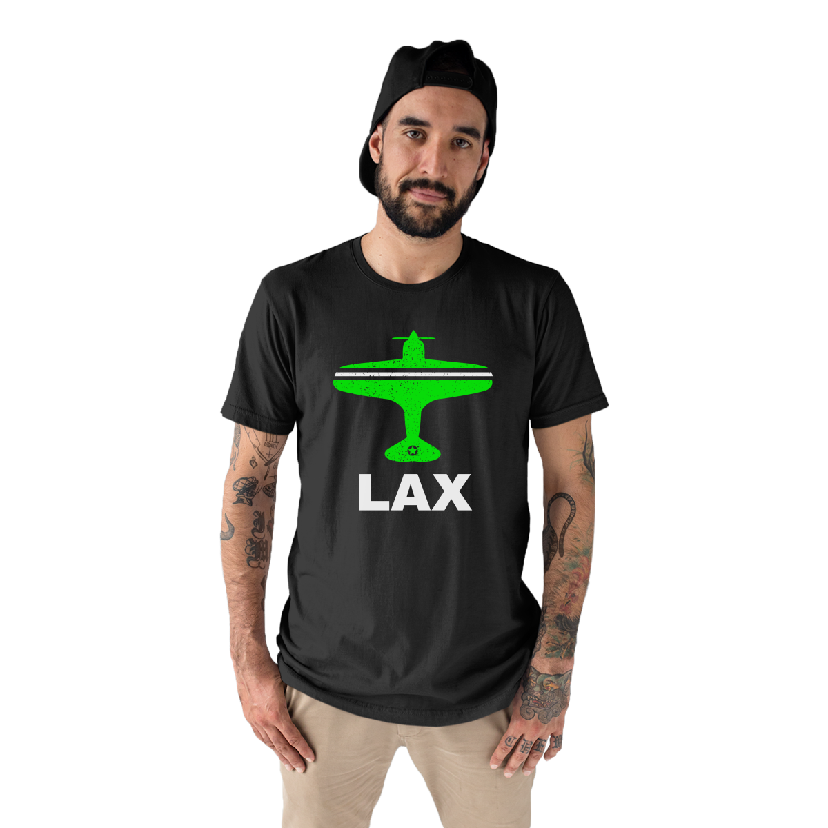 Fly Los  Angeles LAX Airport Men's T-shirt | Black