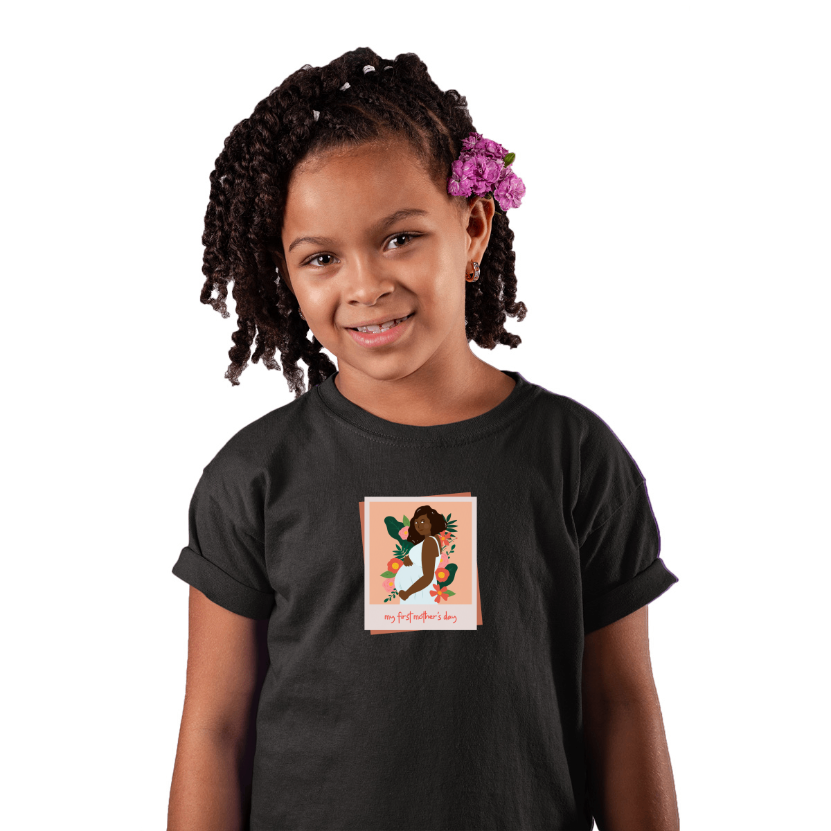 My First Mother's day Kids T-shirt | Black