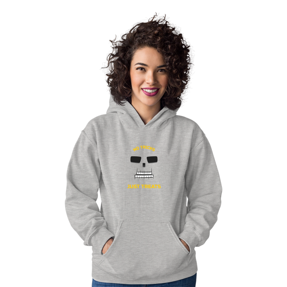 No Tricks Just Treats Unisex Hoodie | Gray