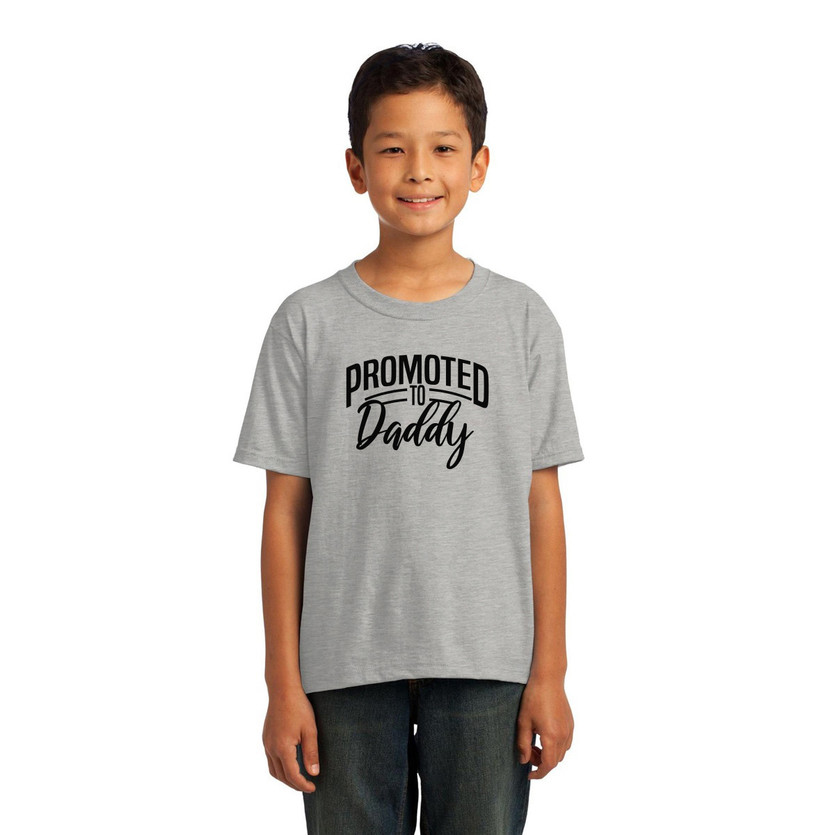 Promoted to daddy Kids T-shirt | Gray