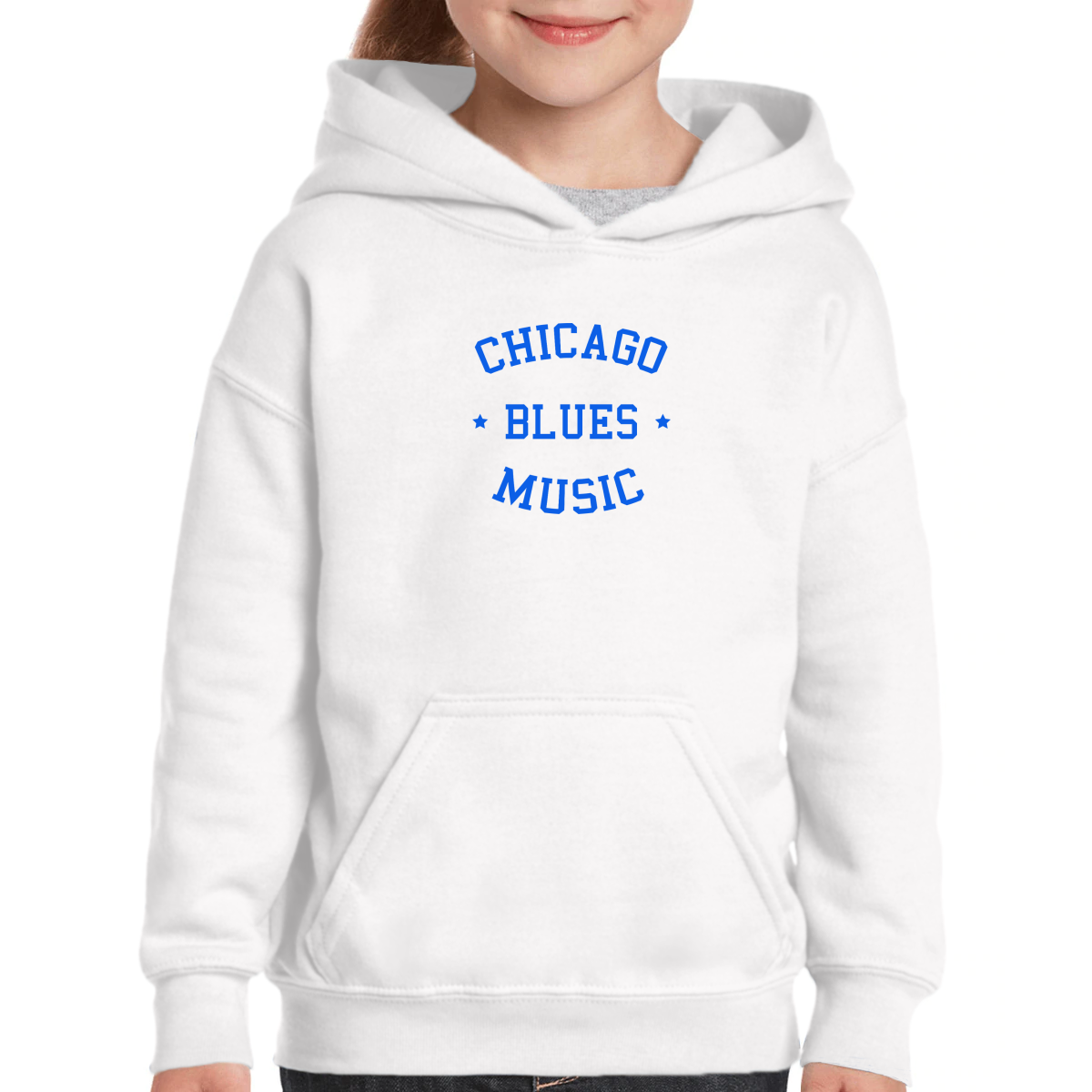 Chicago Blues Music Kids Hoodie | White