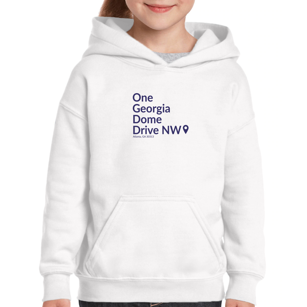 Atlanta Football Stadium Kids Hoodie | White