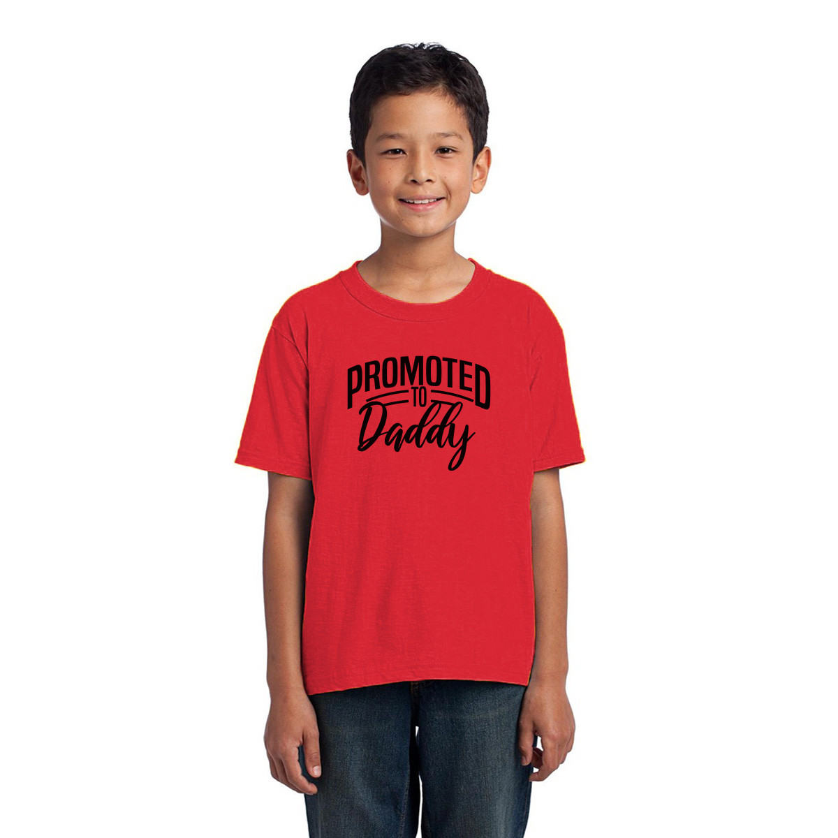 Promoted to daddy Kids T-shirt | Red