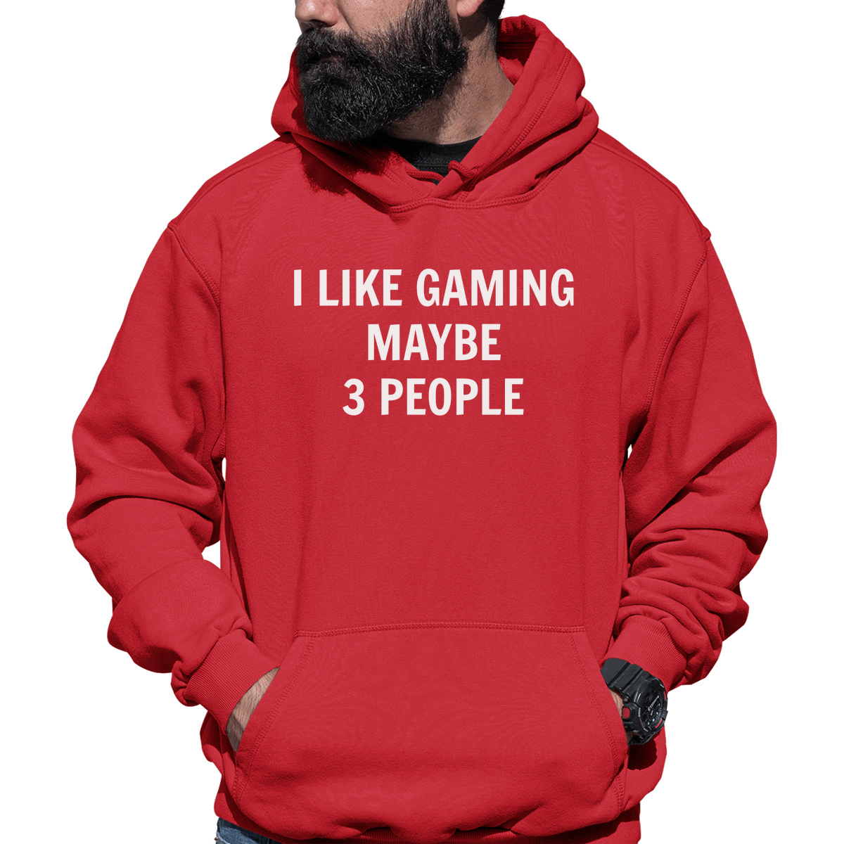 I Like Gaming and Maybe 3 People  Unisex Hoodie | Red