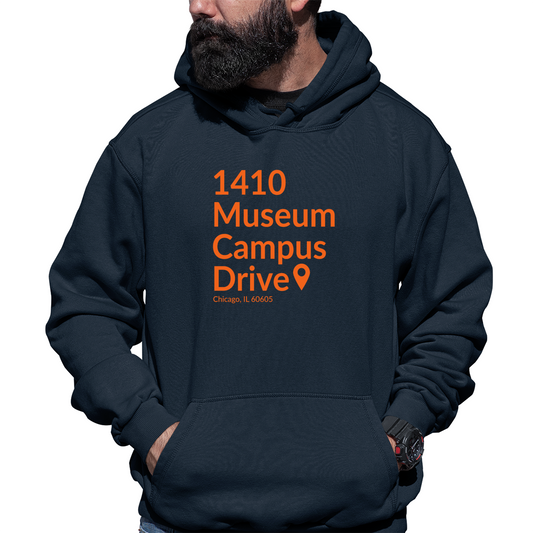 Chicago Football Stadium Unisex Hoodie | Navy