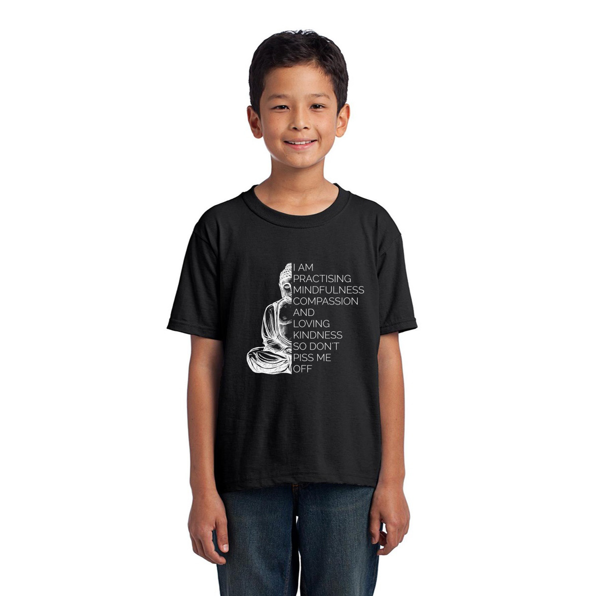 Funny Yoga  Kids T-shirt | Black