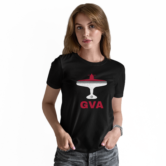 Fly Geneva GVA Airport Women's T-shirt | Black