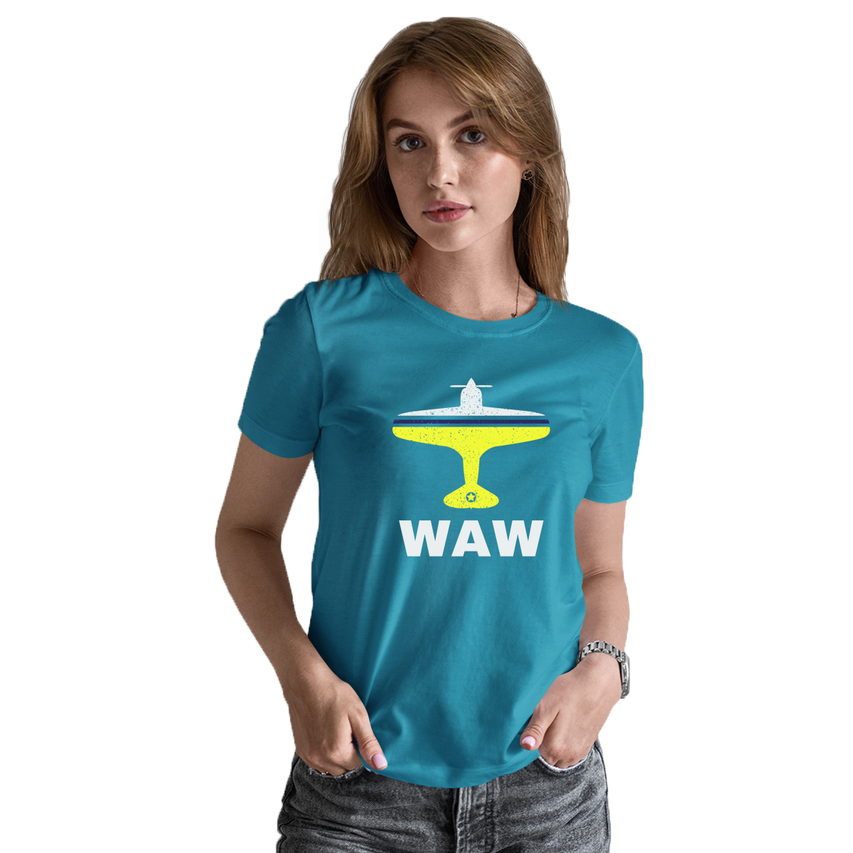 Fly Warsaw WAW Airport Women's T-shirt | Turquoise