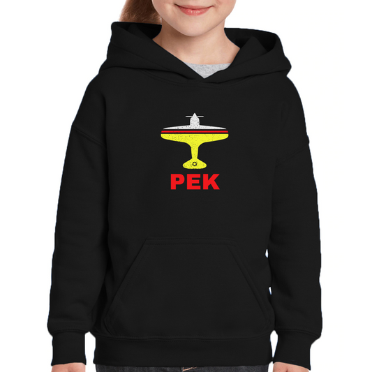 Fly Beijing PEK Airport Kids Hoodie | Black