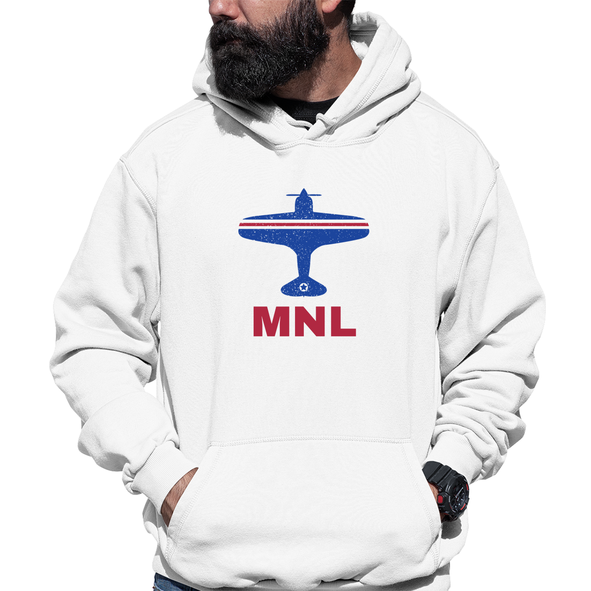 Fly Manila MNL Airport Unisex Hoodie | White