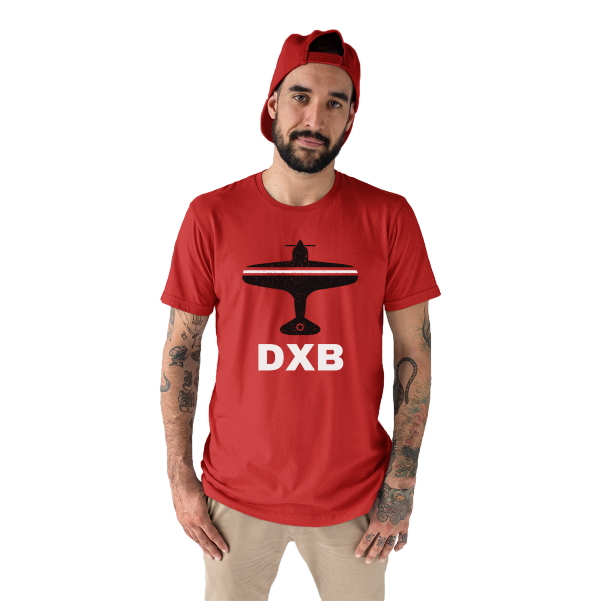 Fly Dubai DXB Airport Men's T-shirt | Red