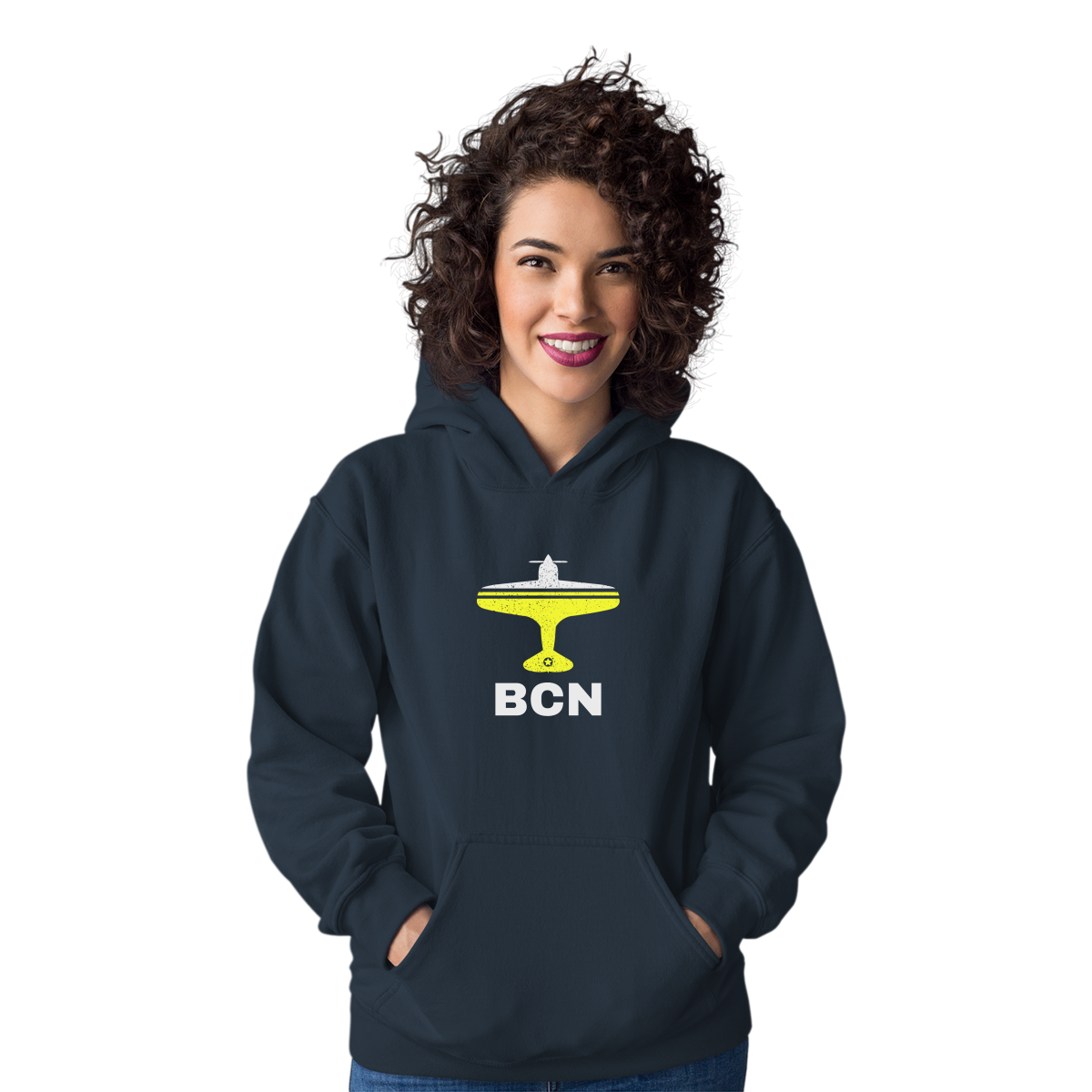 Fly Barcelona BCN Airport Unisex Hoodie | Navy