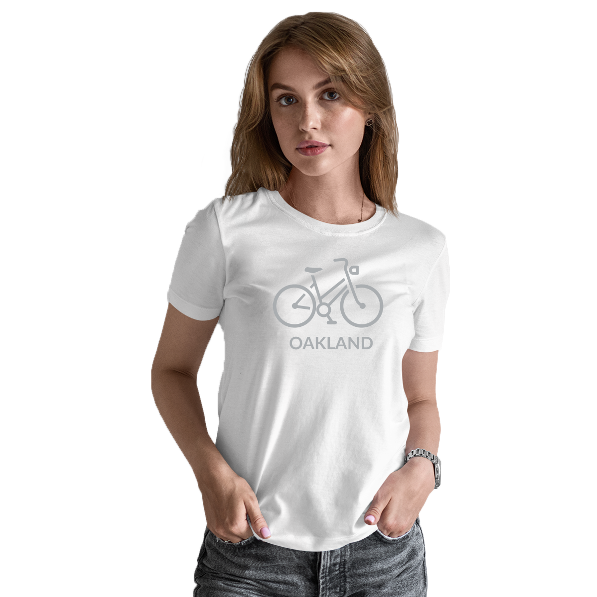 Bike Oakland Represent Women's T-shirt | White