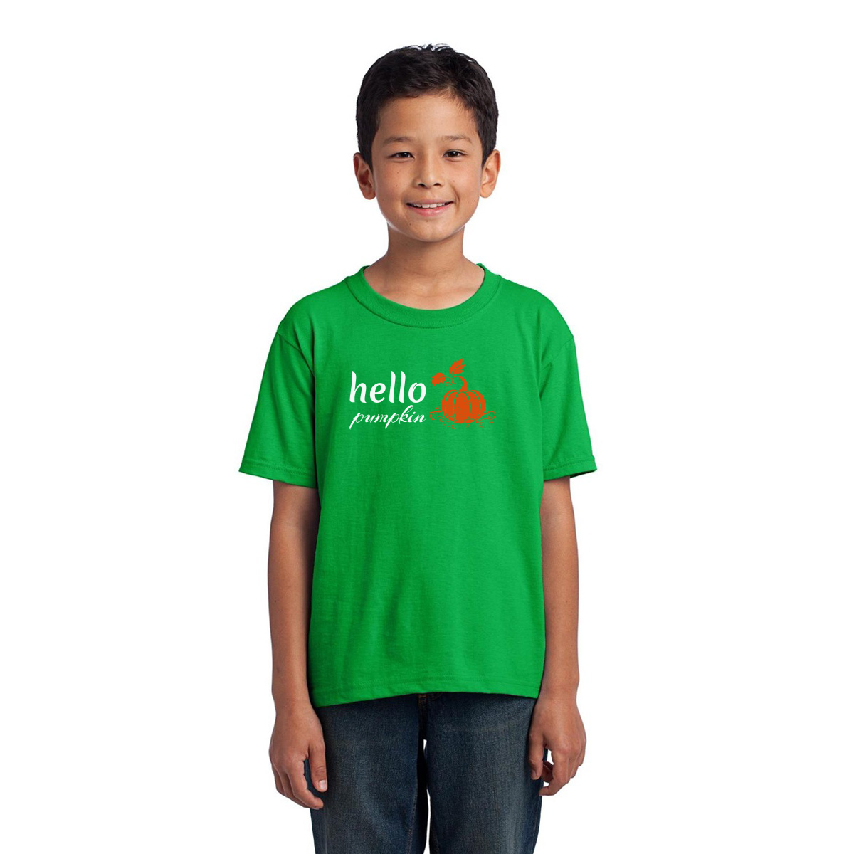 Hello Pumpkin Kids T-shirt | Green