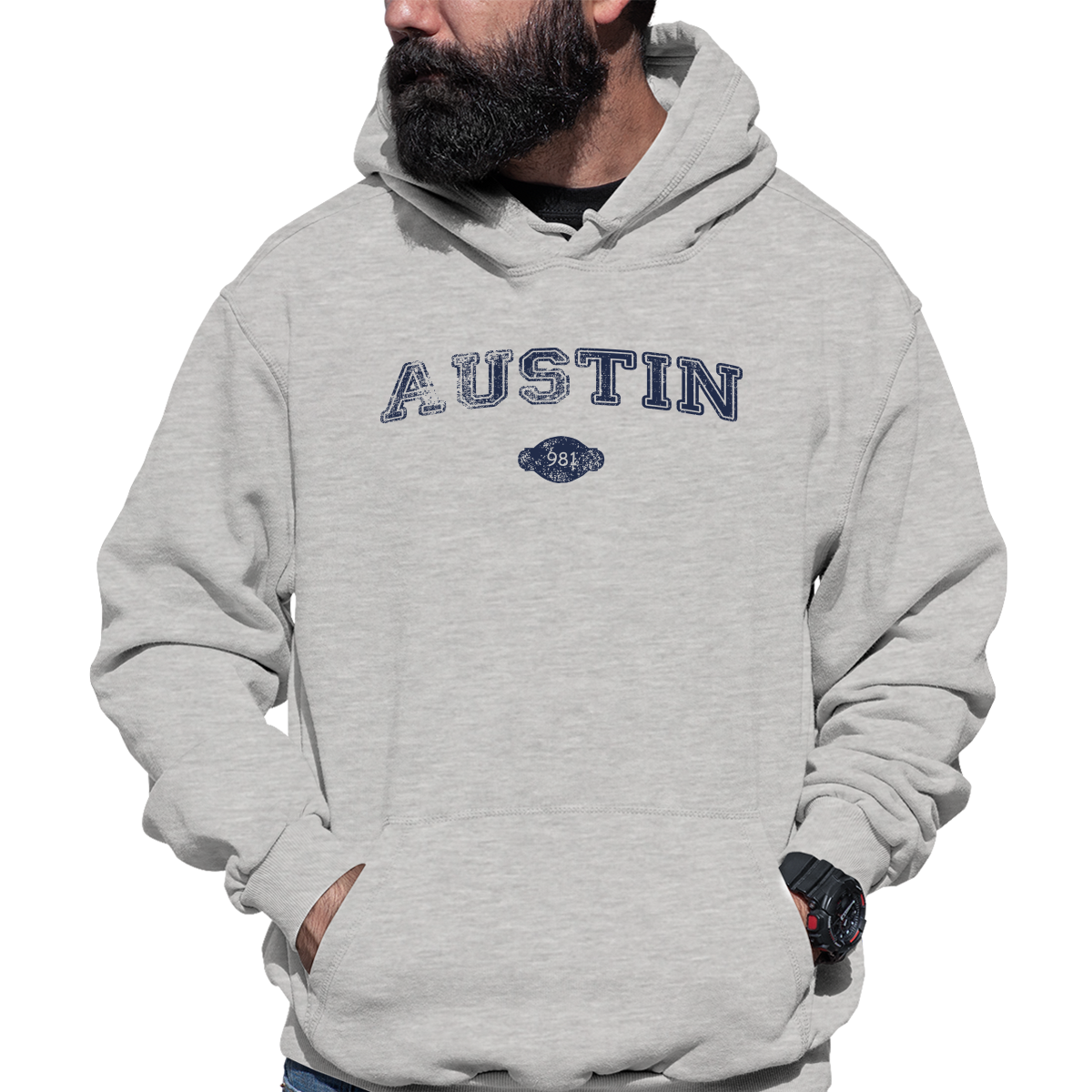 Austin 1839 Represent Unisex Hoodie | Gray