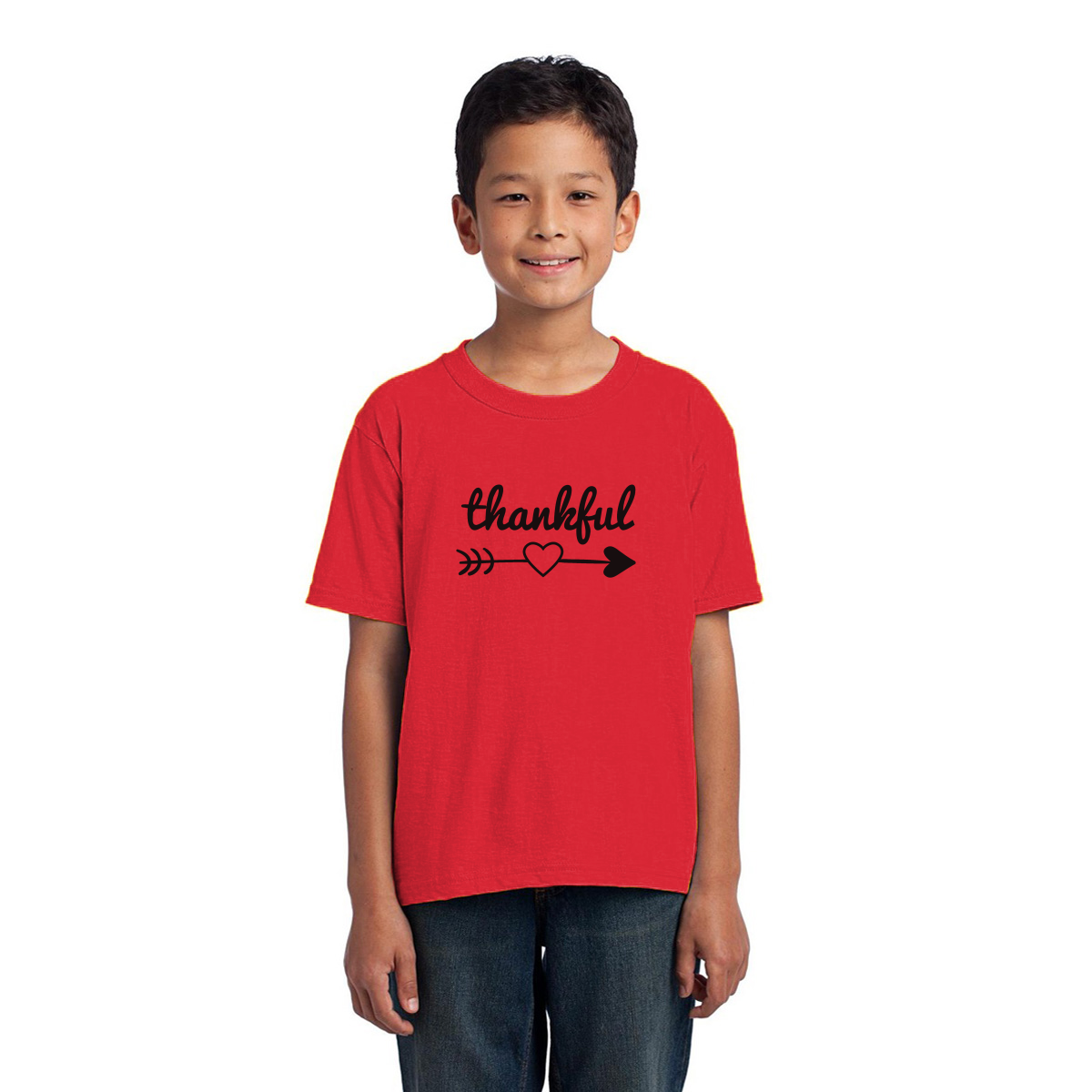 Thankful Heart Kids T-shirt | Red