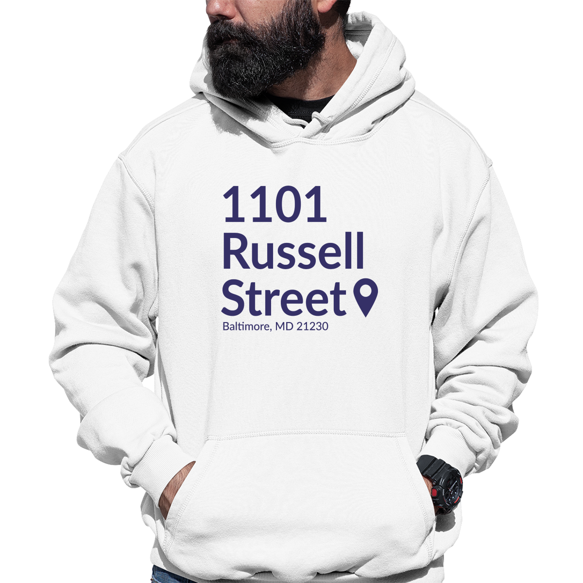 Baltimore Football Stadium Unisex Hoodie | White