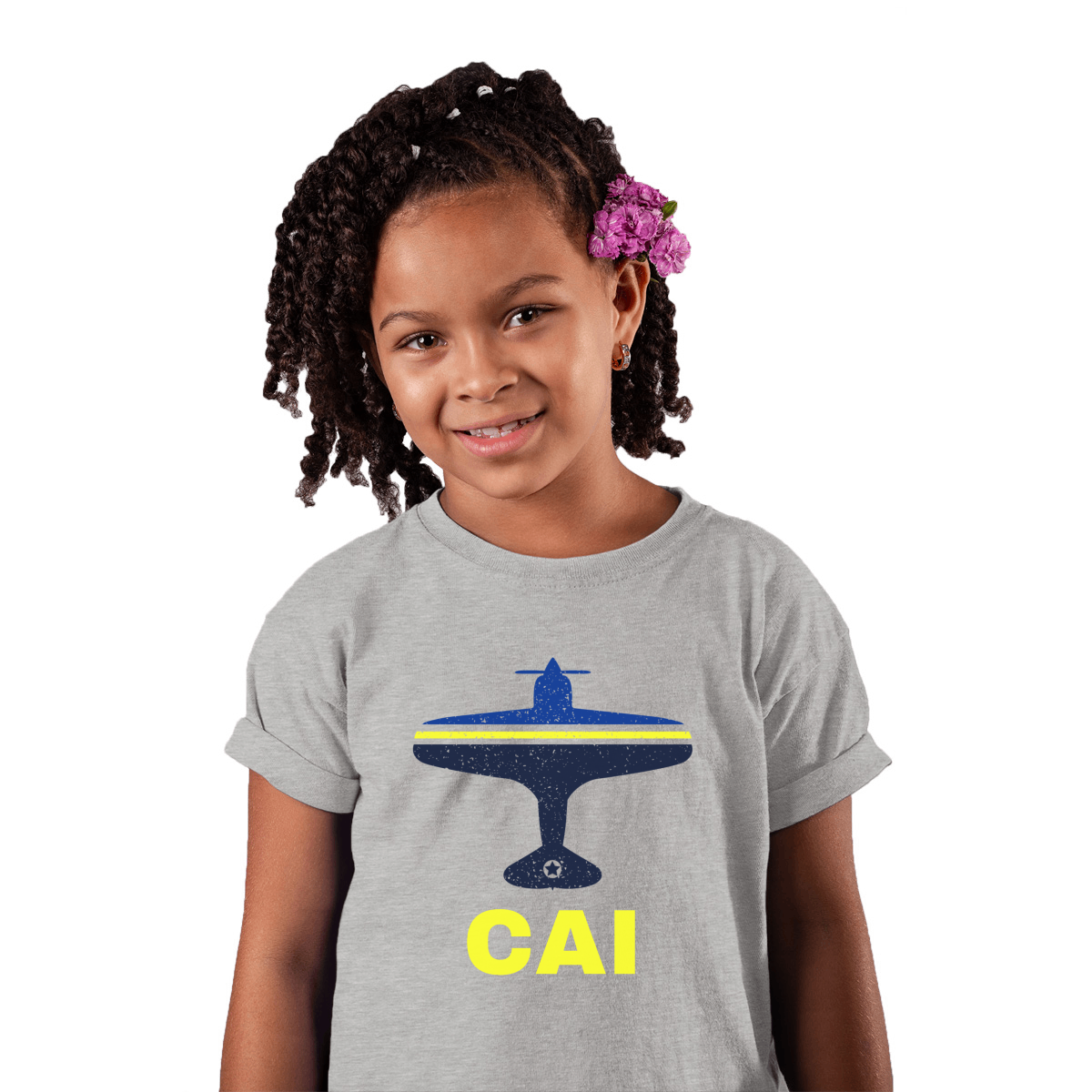 Fly Cairo CAI Airport Kids T-shirt | Gray
