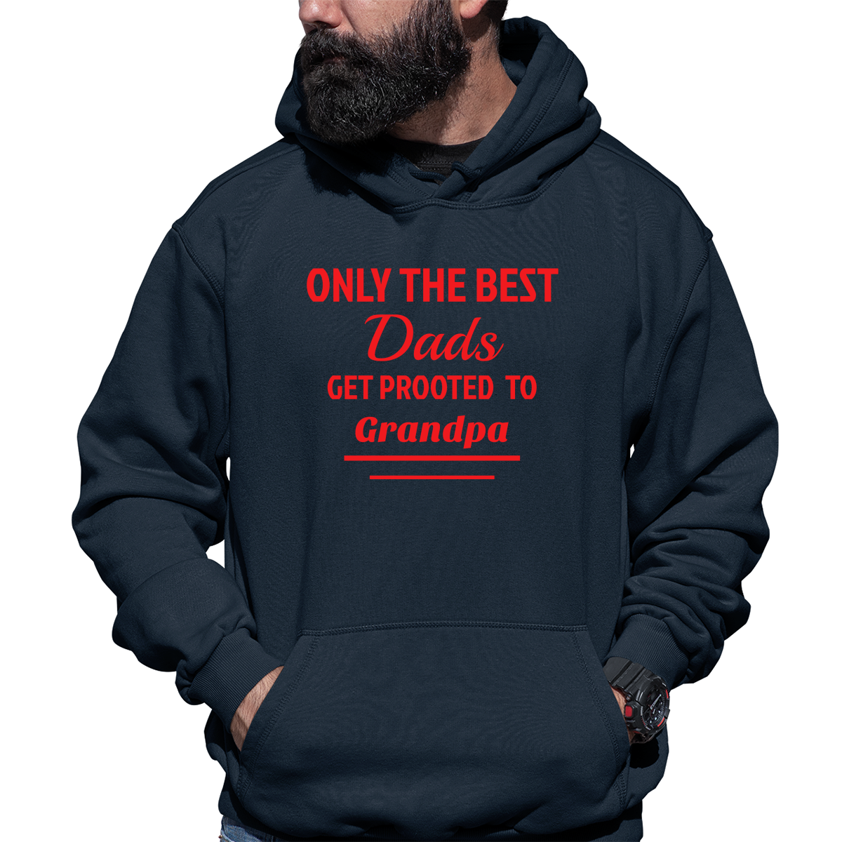 Only The Best Dads Get Promoted To Grandpa Unisex Hoodie | Navy