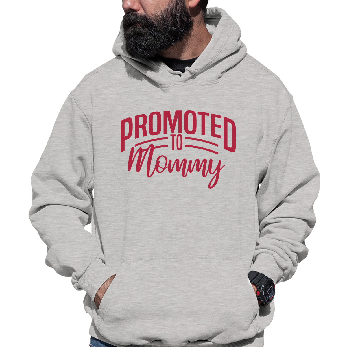 Promoted to Mommy Unisex Hoodie | Gray