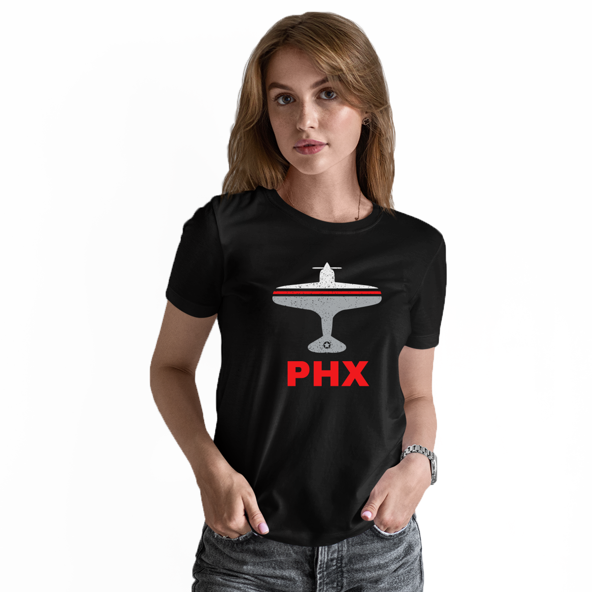 Fly Phoenix PHX Airport  Women's T-shirt | Black