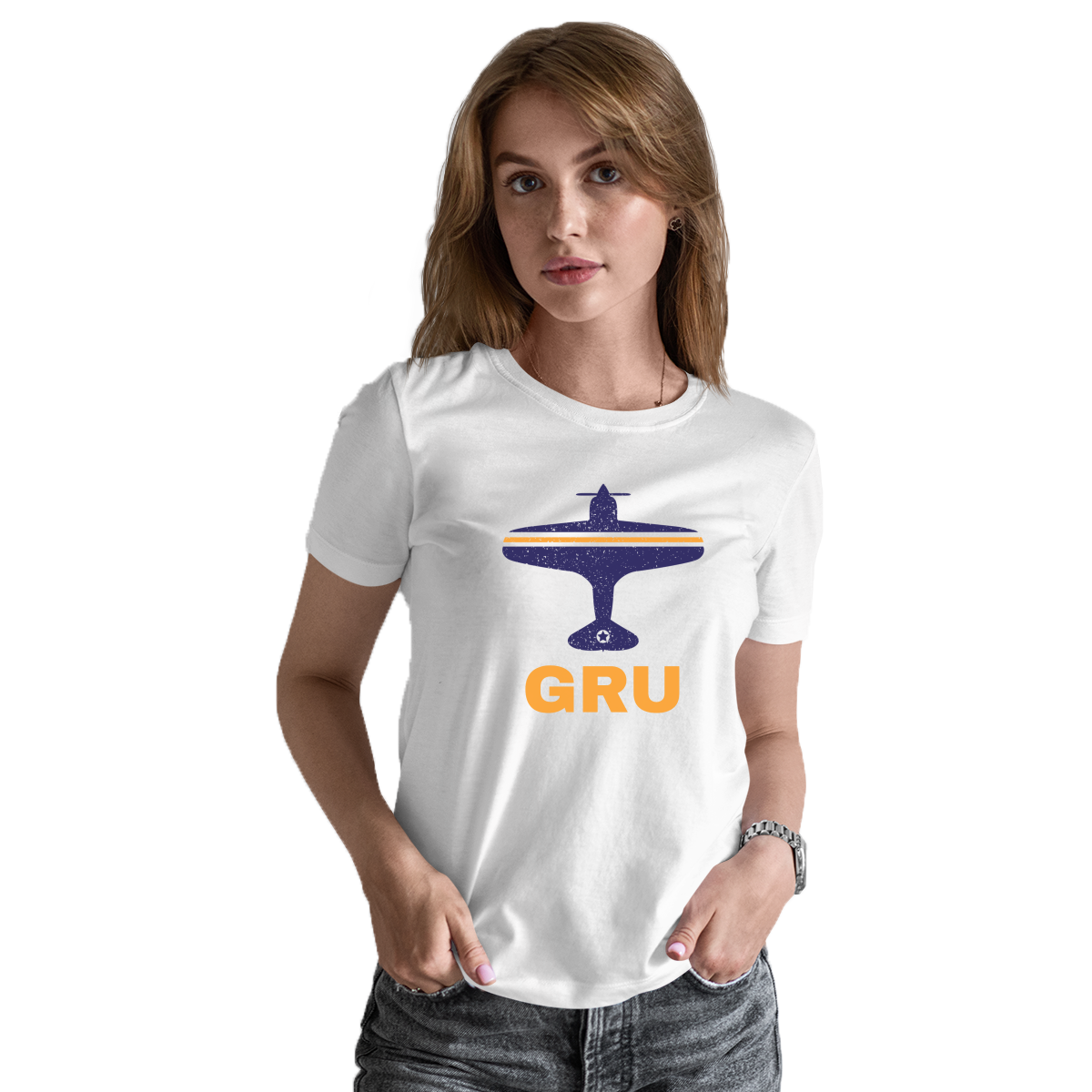 Fly Sao Paulo GRU Airport Women's T-shirt | White