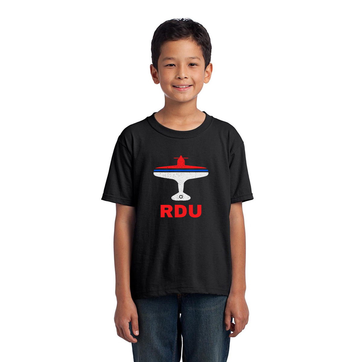 Fly Raleigh-Durham RDU Airport Kids T-shirt | Black