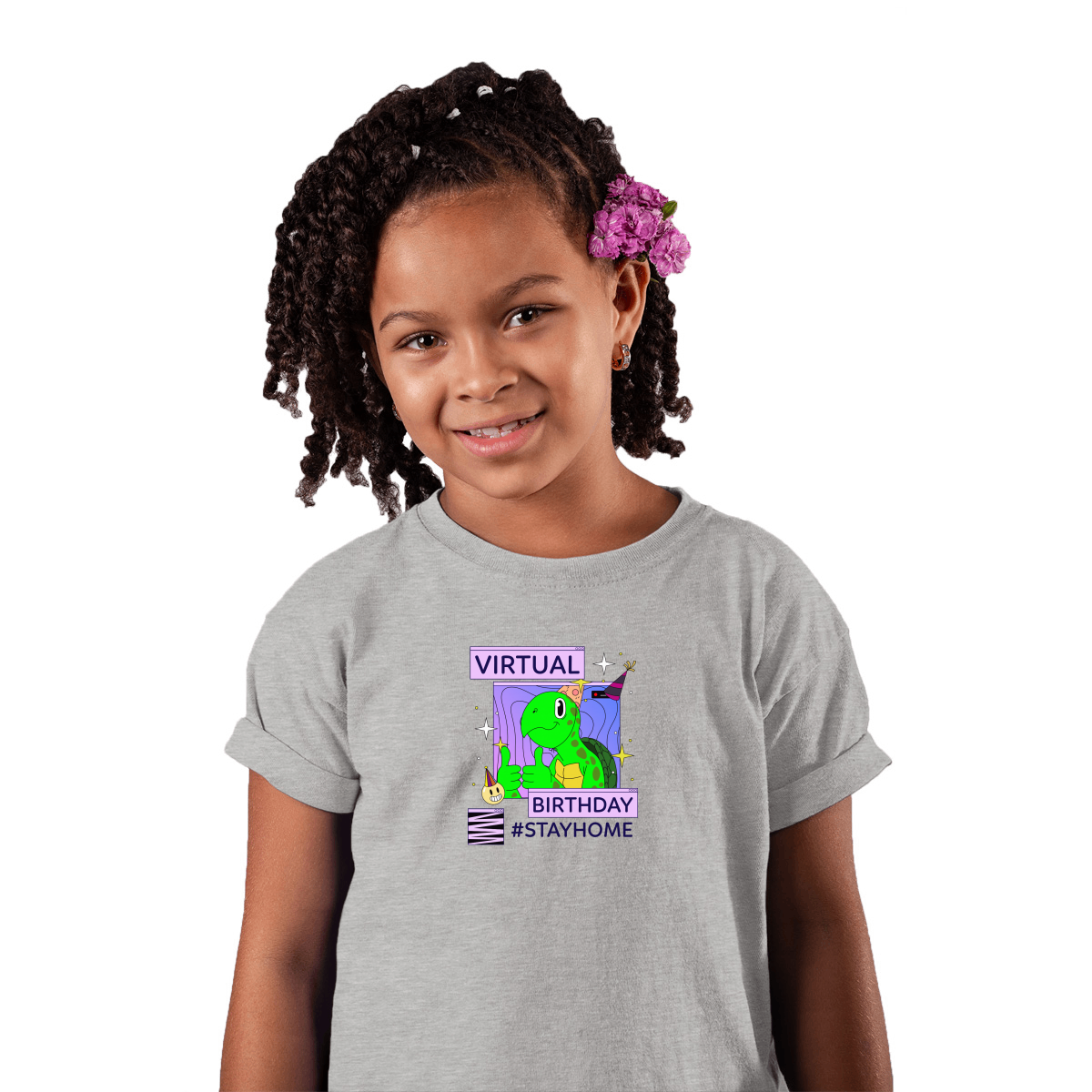 Virtual Party Stay Home Toddler T-shirt | Gray