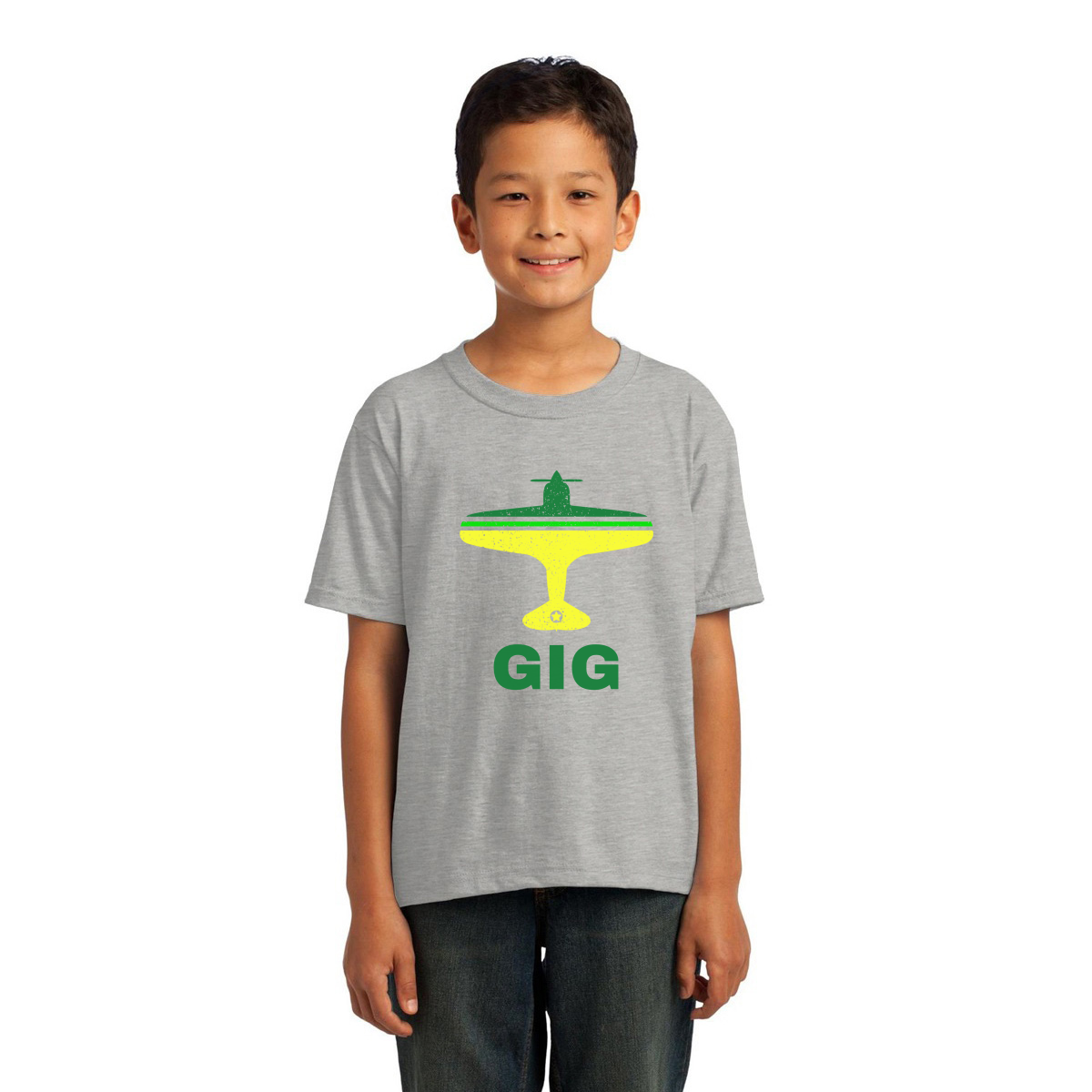 Fly Rio de Janerio GIG Airport Kids T-shirt | Gray