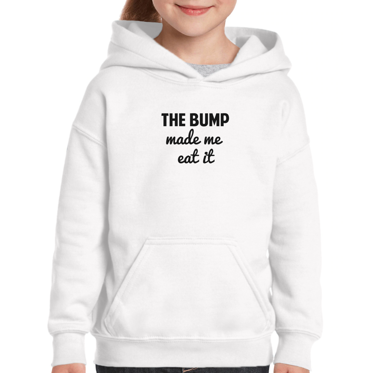 The Bump Made Me Eat It Kids Hoodie | White