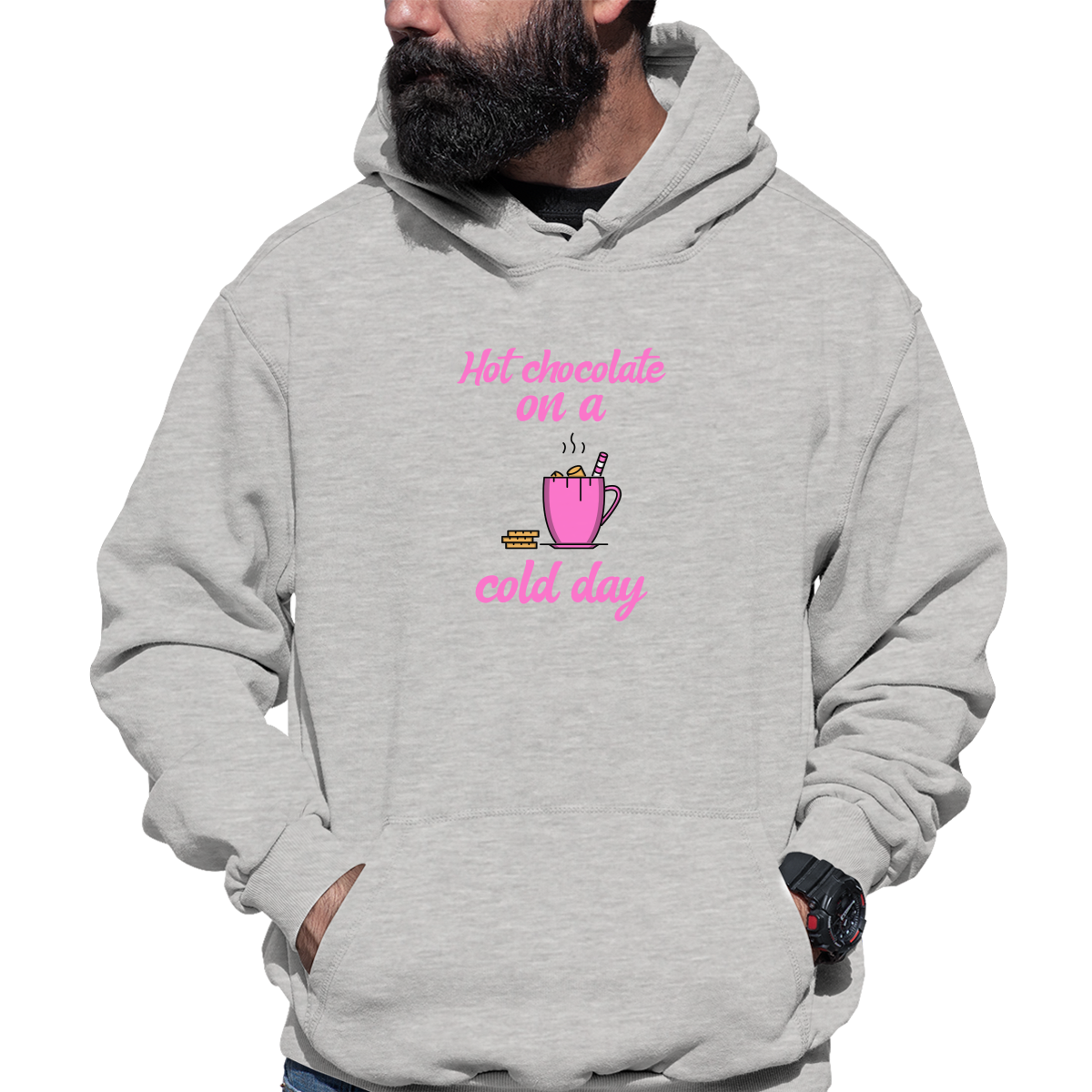 Hot Chocolate on a Cold Day Unisex Hoodie | Gray