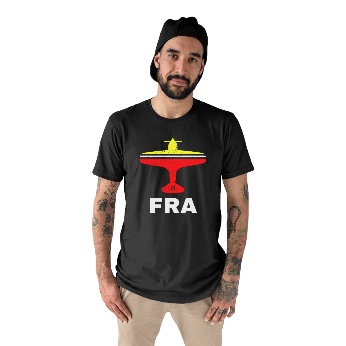 Fly Frankfurt FRA Airport  Men's T-shirt | Black