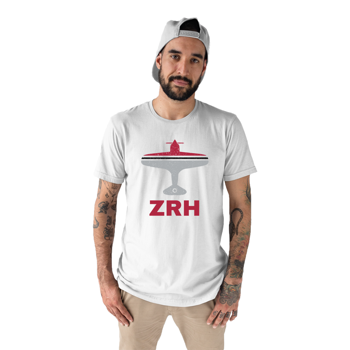 Fly Zurich ZRH Airport Men's T-shirt | White