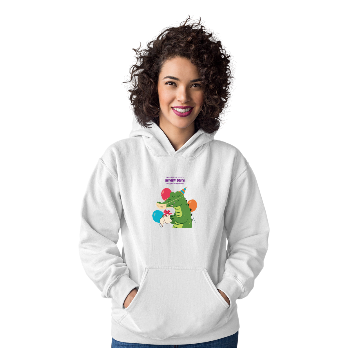 Welcome to My Virtual Birthday Party Unisex Hoodie | White