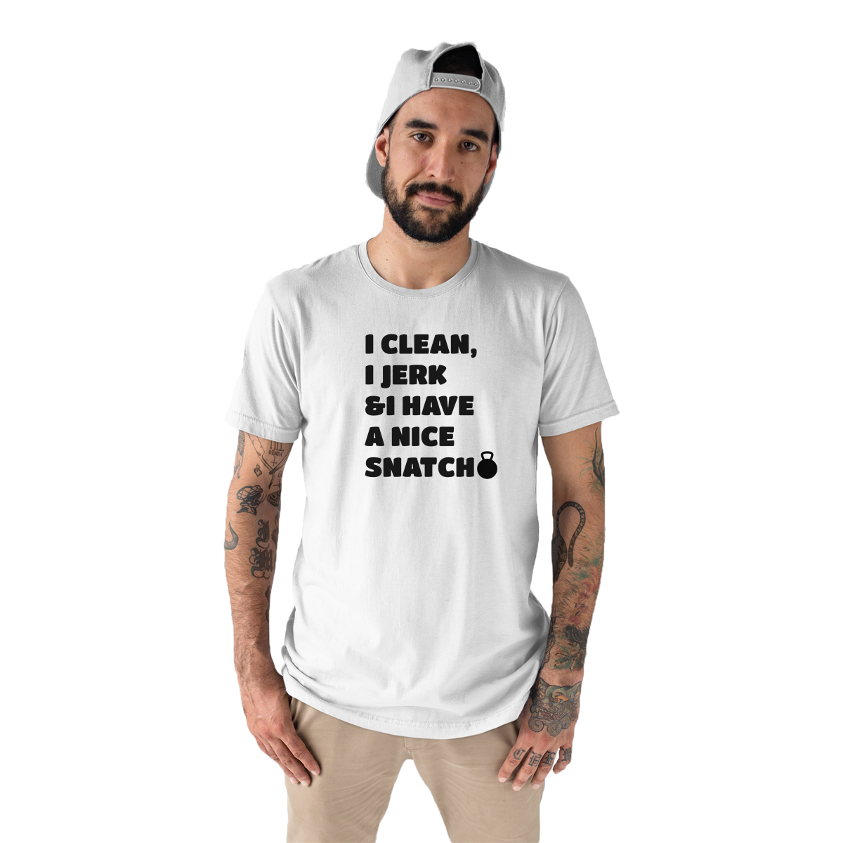 I Clean, Jerk & I Have a Nice SNATCH Men's T-shirt | White