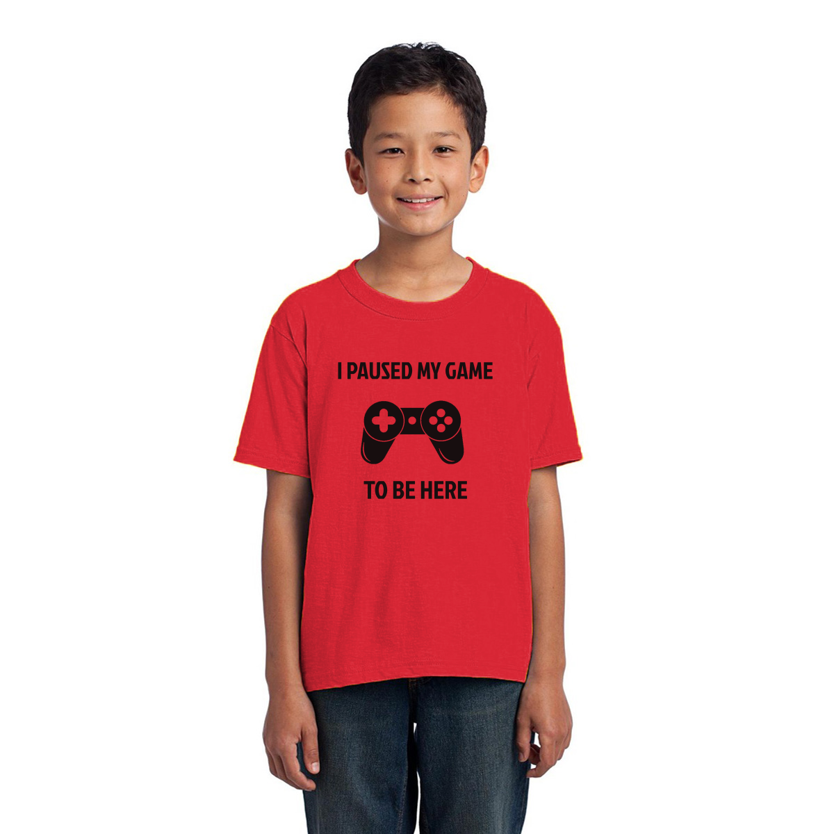 I Paused My Game To Be Here Kids T-shirt | Red