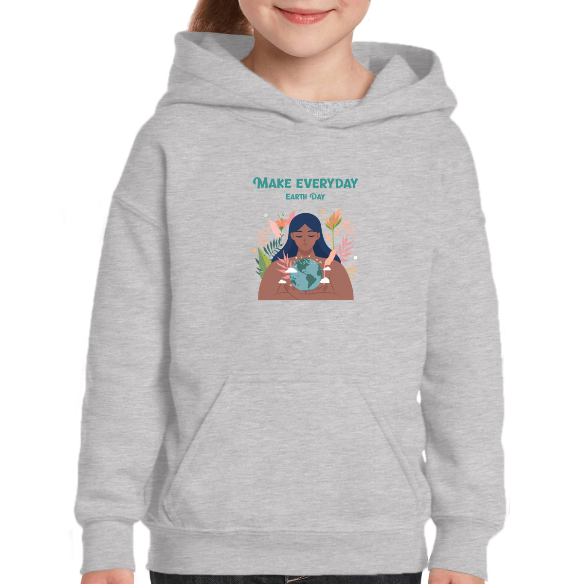 Earth Day Everyday Kids Hoodie | Gray