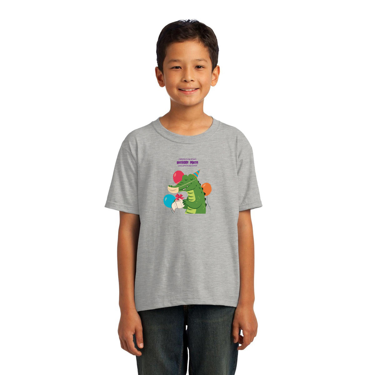 Welcome to My Virtual Birthday Party Toddler T-shirt | Gray