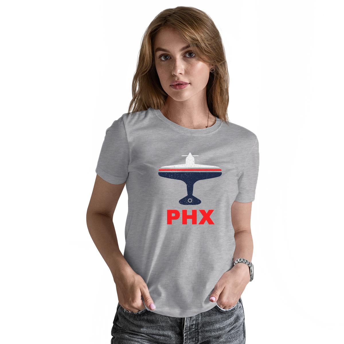 Fly Phoenix PHX Airport  Women's T-shirt | Gray
