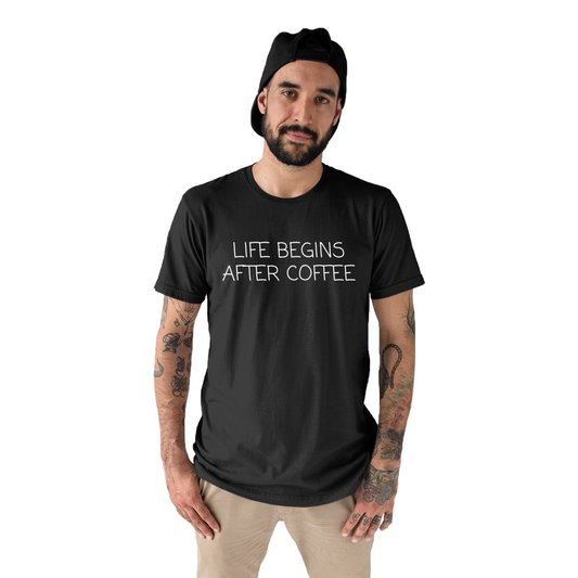 Life Begins After Coffee Men's T-shirt | Black