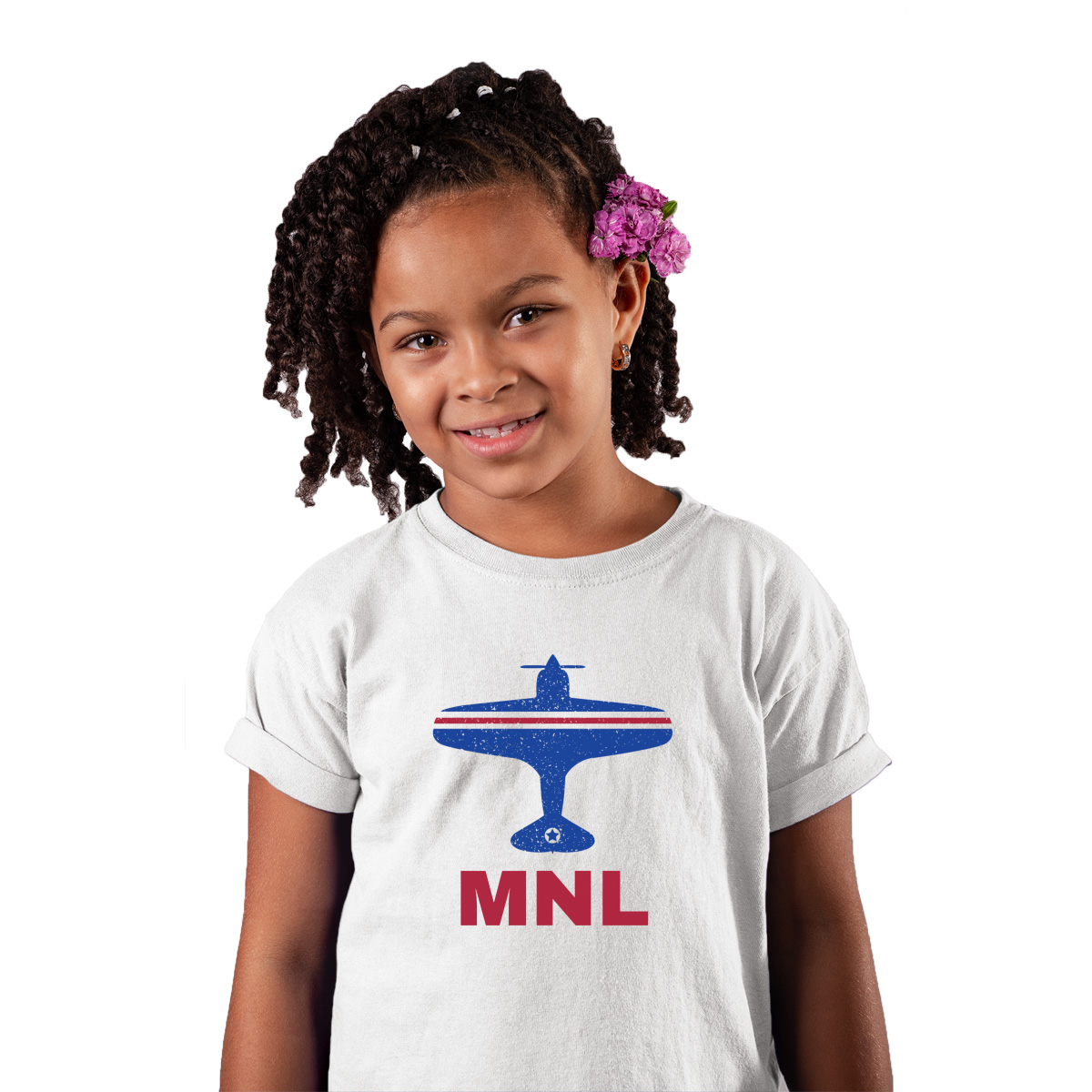 Fly Manila MNL Airport Kids T-shirt | White